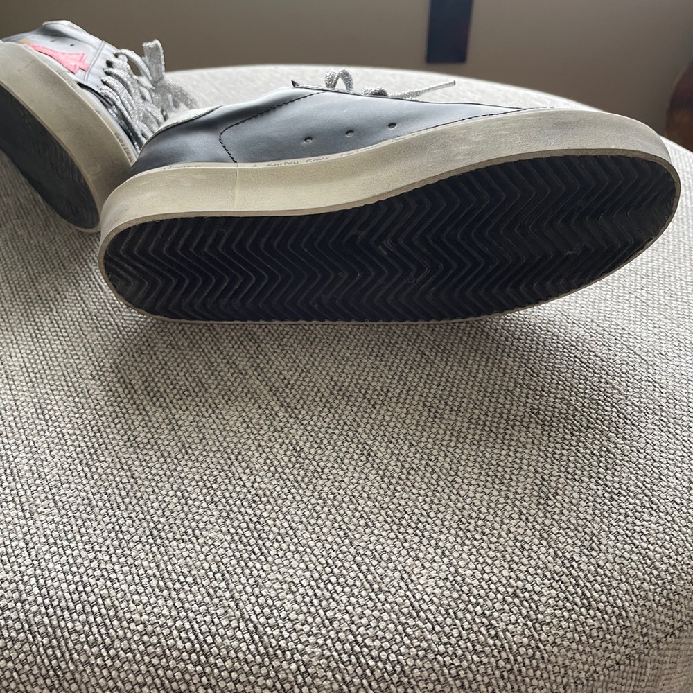 Golden Goose Black Sneakers with Red Star and Silver Laces - Picture 14 of 16